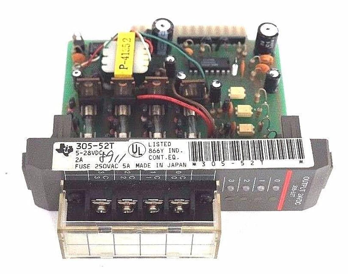 Used NIB TEXAS INSTRUMENTS 305-52T OUTPUT MODULE, 30552T, 5-28VDC, 2A FUSE, 250VAC,5A