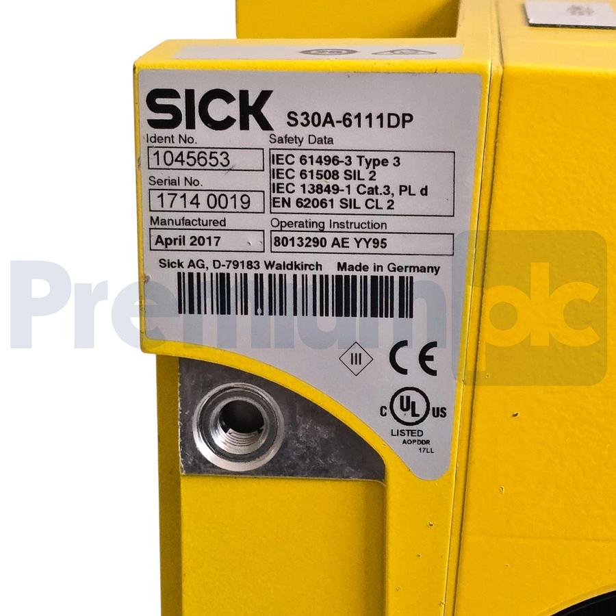 Used SICK S30A-6111DP - 1045653 S3000 PROFINET IO Professional Safety Laser Scanner