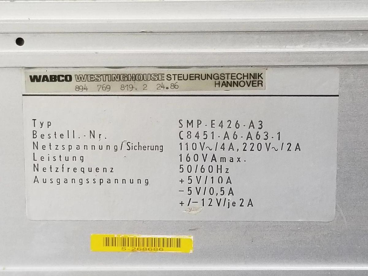 Used SIEMENS SMP-E426-A3 COMMUNICATION MODULE 110/220V, 4/2A, C8451A6A631, SMPE426A3