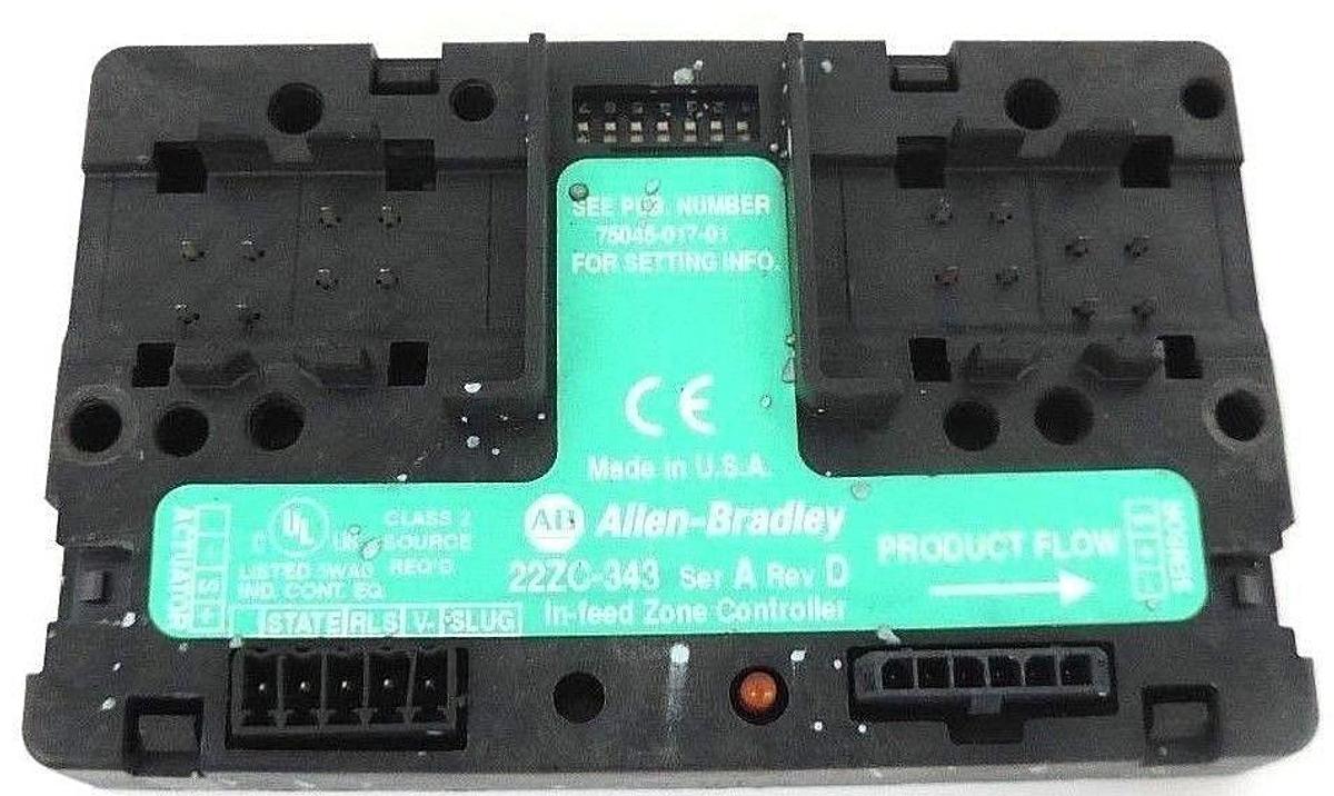 Used ALLEN BRADLEY 22ZC-343 IN-FEED ZONE CONTROLLER SER. A, REV. D, 22ZC343