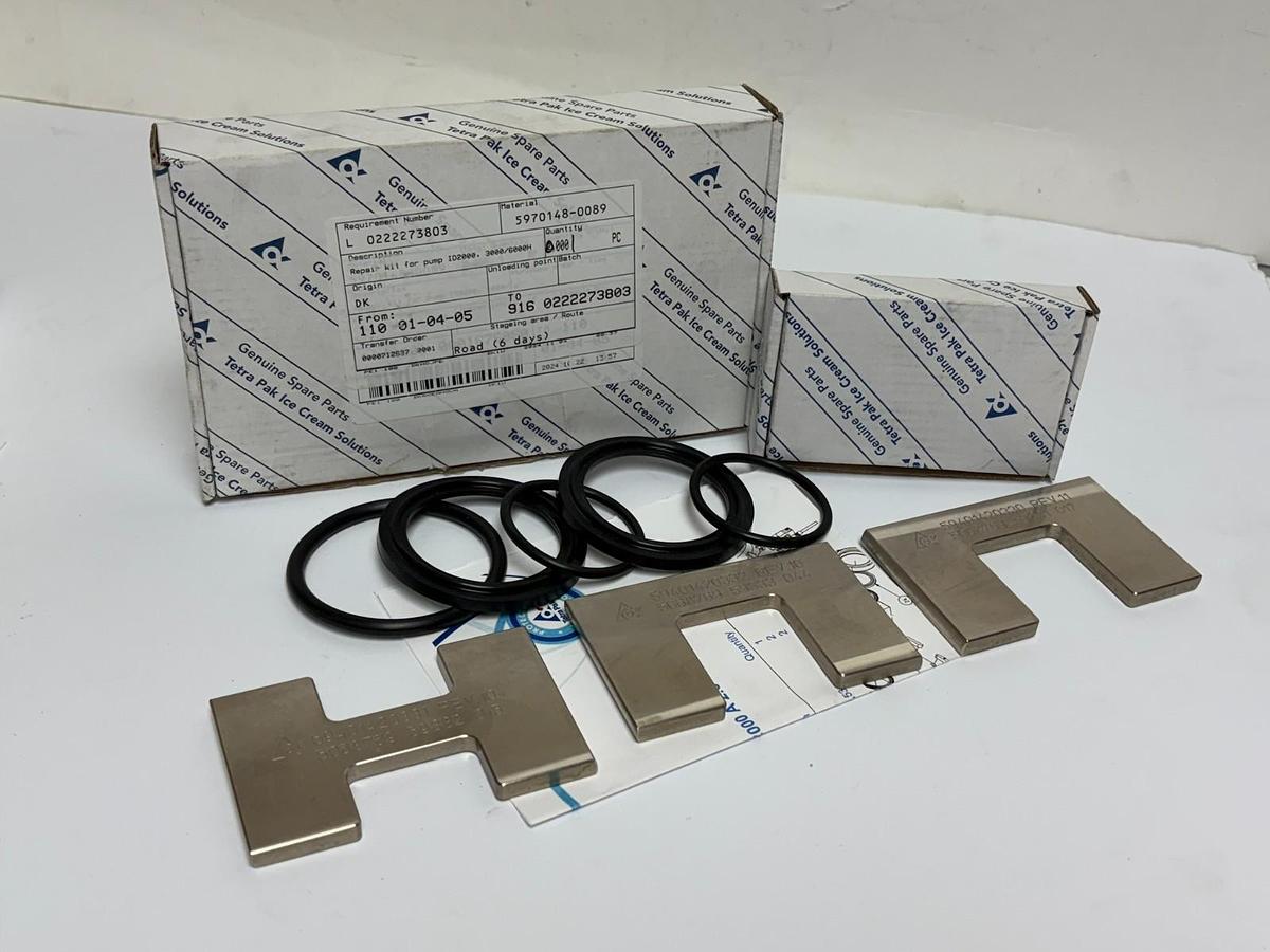 Used Tetra Pak ID2000 Pump Repair Kit 5970148-0089 with 3 Stamped Scraper Blades