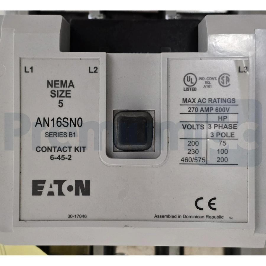 Eaton AN16SN0CB Freedom Series NEMA Size 5 Starter 270A 3P 440/480V Coil AN16SN0