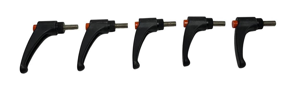 5 KIPP K0270.3A41X20 / 3GJD1 ADJUSTABLE HANDLES PLASTIC W/ SS THREAD 20mm NSNP