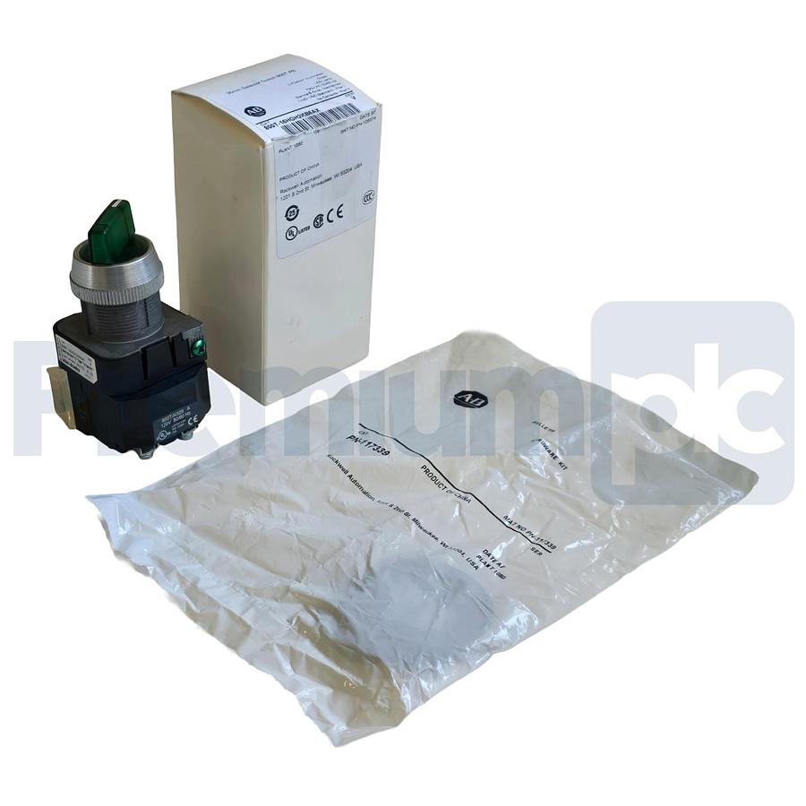 Allen-Bradley 800T-16HGH2KB6AX /V Selector Switch 30mm 2-Pos Green LED 120V NSMP