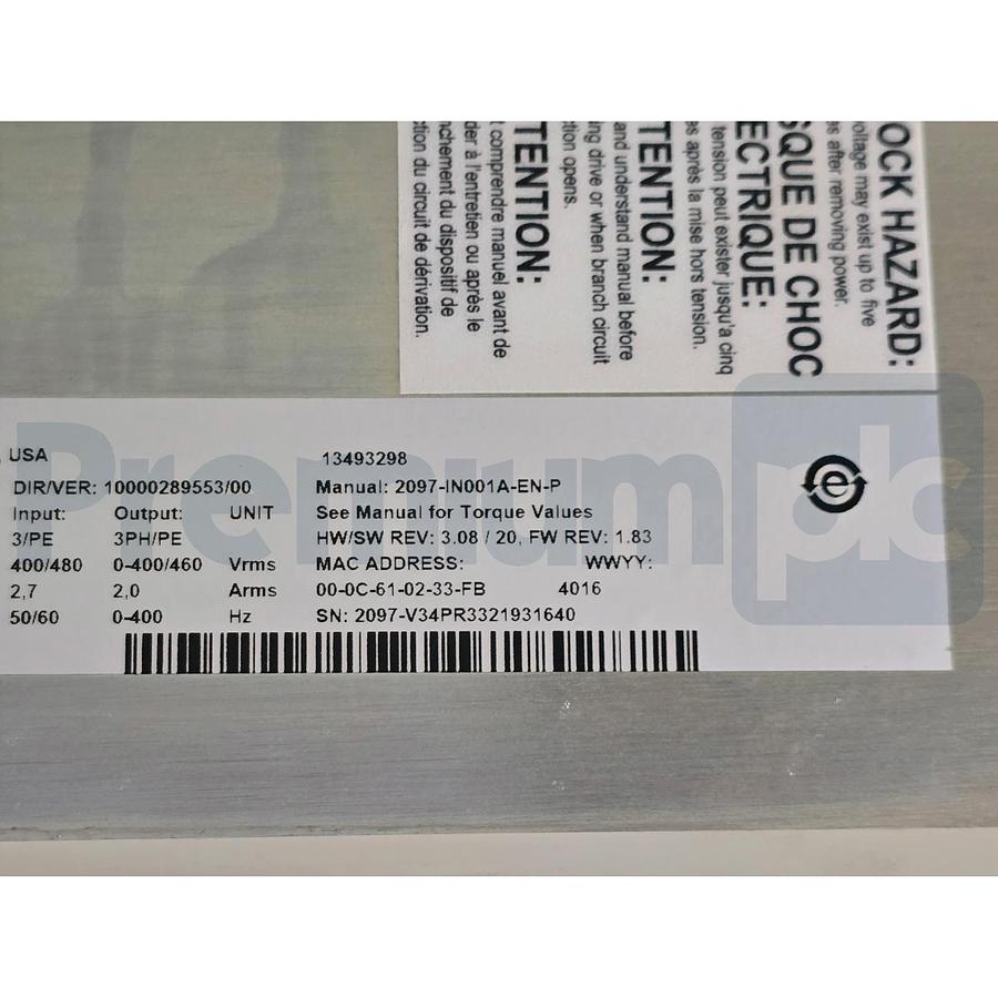 Used Allen Bradley 2097-V34PR3 /A Kinetix 300 ENet/IP Servo Drive 480V 2097V34PR3