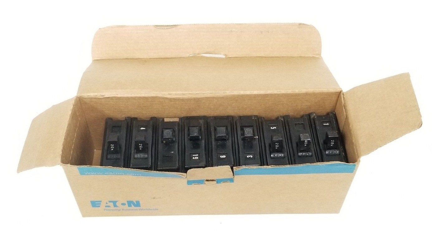 Used LOT OF 9 ITE EQ-P CIRCUIT BREAKERS 20A, 1P, 240V, EQ-P820