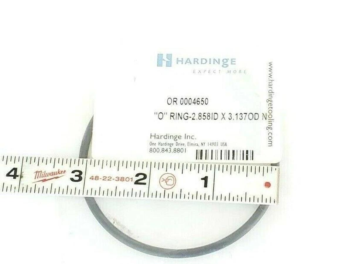 Used LOT OF 4 NEW HARDINGE OR 0004650 "O" RINGS 2.858 I.D. X 3.137 O.D.