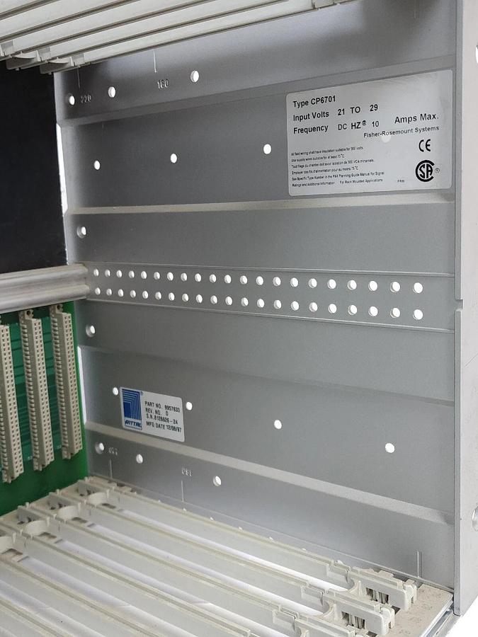 Used EMERSON FISHER ROSEMOUNT CP6701X1-DA3 RACK 17-SLOT I/O FILE ASSEMBLY