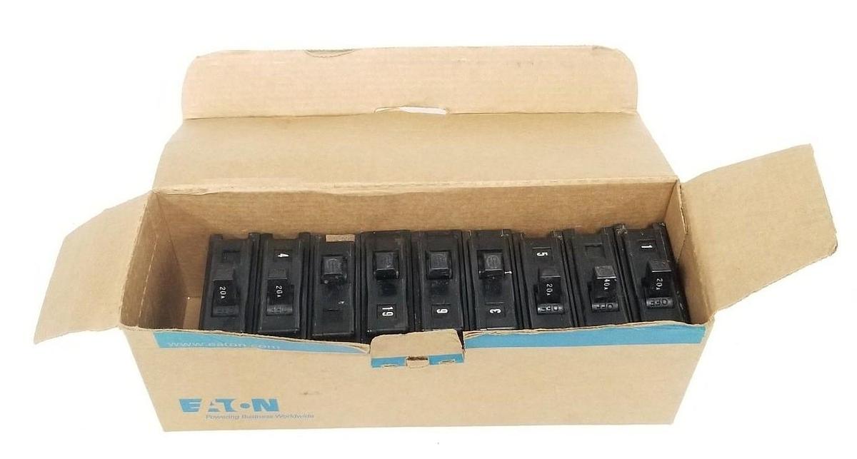 Used LOT OF 9 ITE EQ-P CIRCUIT BREAKERS 20A, 1P, 240V, EQ-P820