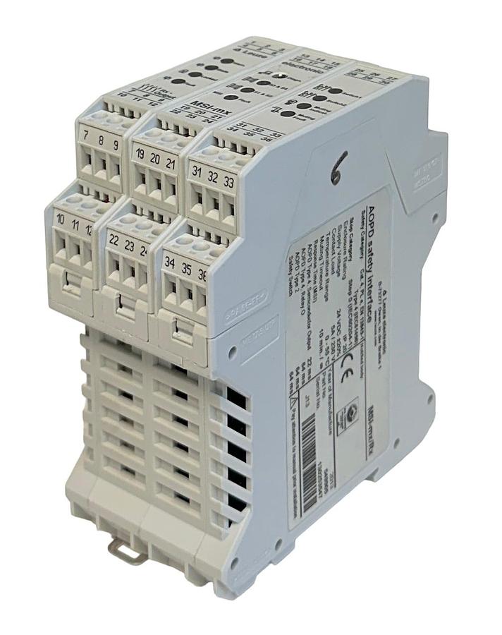 Used LEUZE MSI-mx/Rx / 549905 LUMIFLEX MSI AODP SAFETY INTERFACE RELAY 24VDC USNP