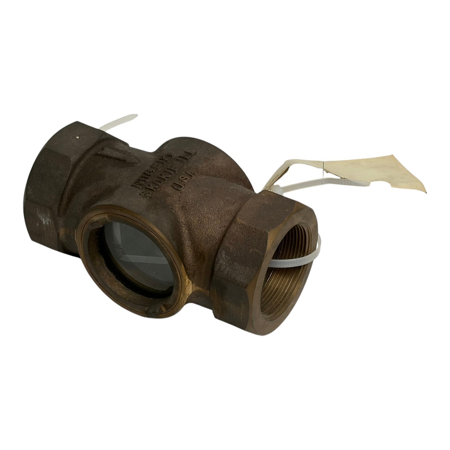 Used Nugent Skokie ILL 2 Inch NPT Heavy Duty Bronze Sight Flow Indicator New Surplus