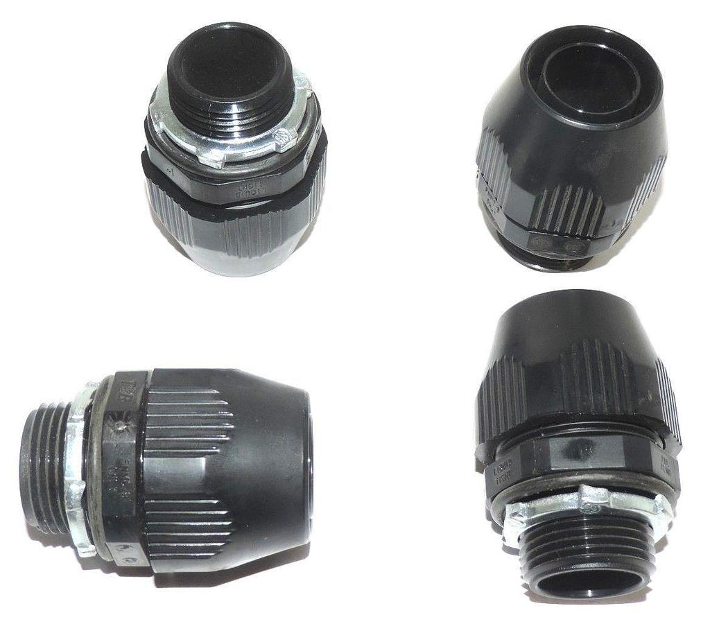 LOT OF 4 NEW THOMAS & BETTS 1" LIQUID TIGHT BULLET CONNECTORS FNMC-B