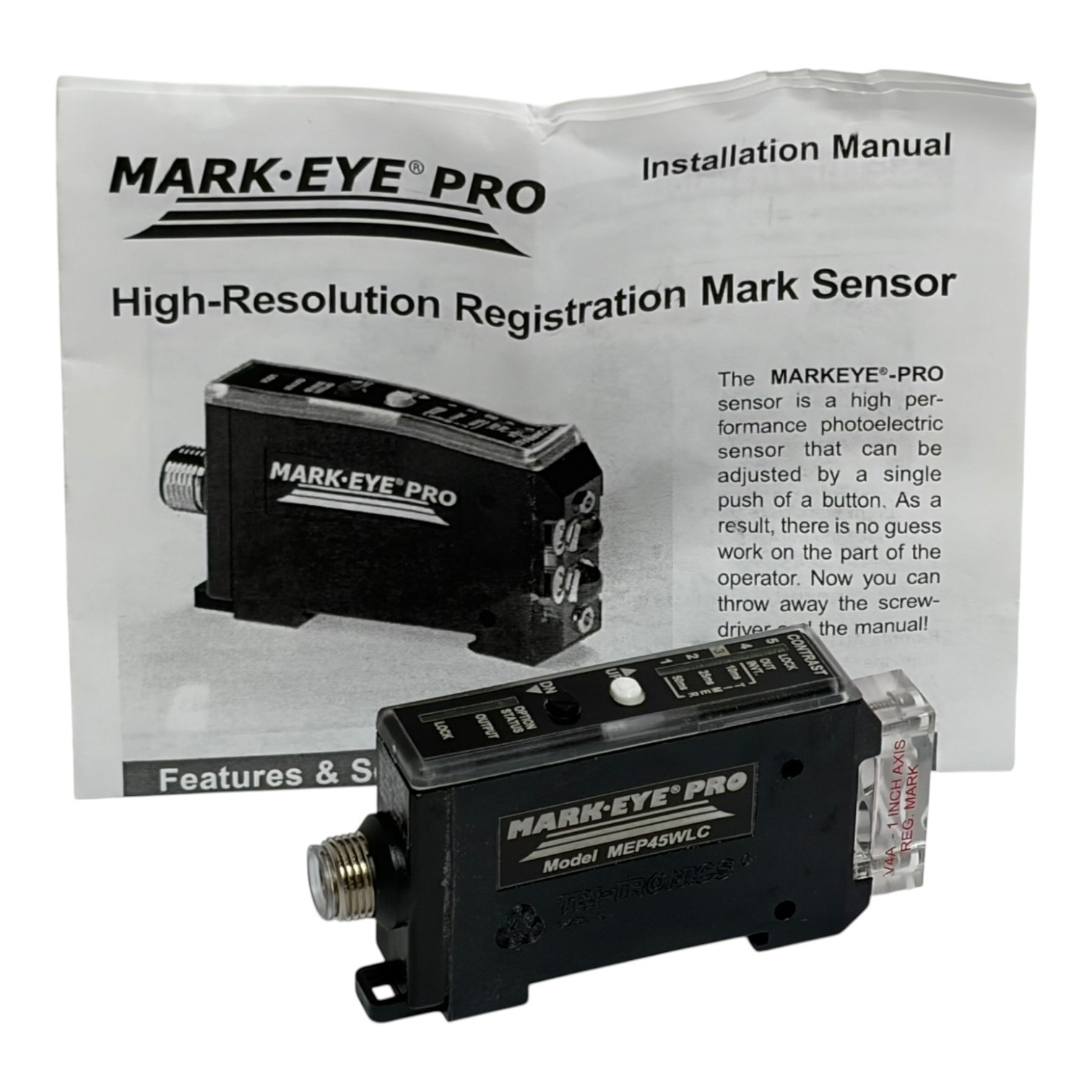 Used Tri-Tronics MEP45WLC Mark-Eye Pro Registration Mark Photoelectric Sensor - New