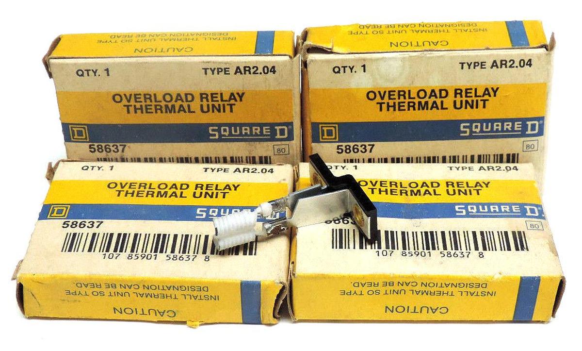 Used LOT OF 4 NIB SQUARE D AR2.04 OVERLOAD RELAY THERMAL UNITS AR204