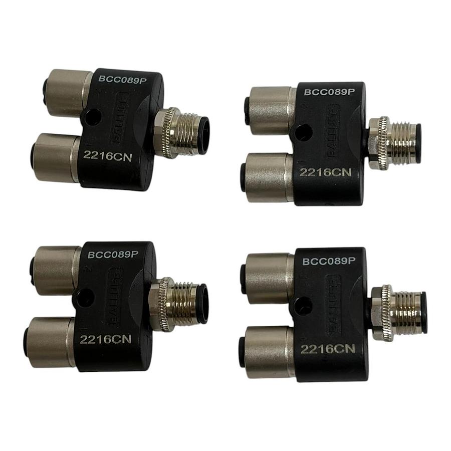 LOT OF 6 Balluff M12 T-Splitter Connector BCC089P BCC0AEZ Y-Adapter 5-Pin
