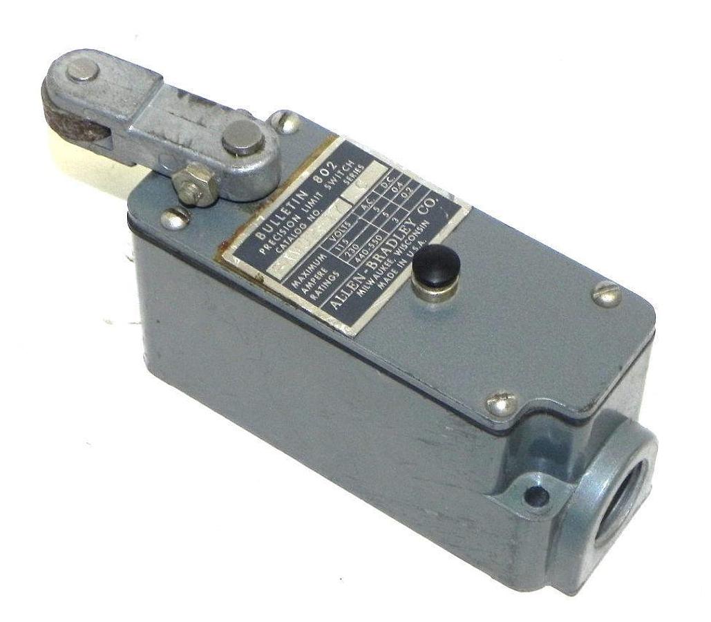 Used ALLEN BRADLEY 802-PAMJ217 LIMIT SWITCH W/ LEVER 802-PAMJ2-17 SER. C