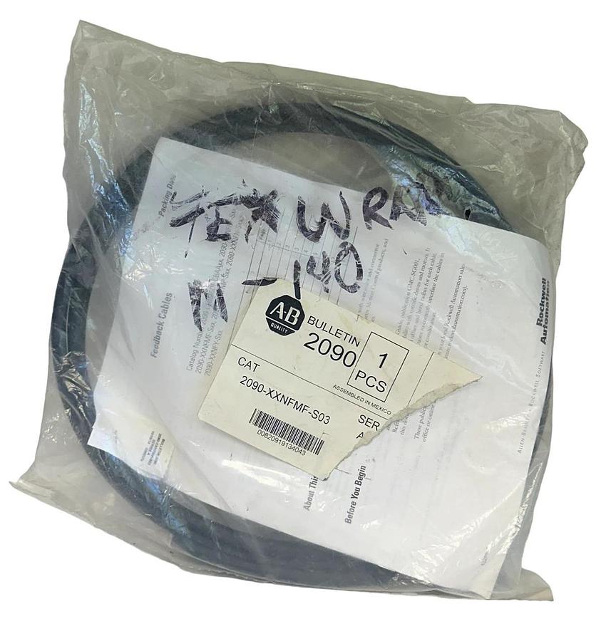 Used ALLEN BRADLEY 2090-XXNFMF-S03 /A Kinetix MOTOR FEEDBACK CABLE 2090XXNFMFS03 NSMP