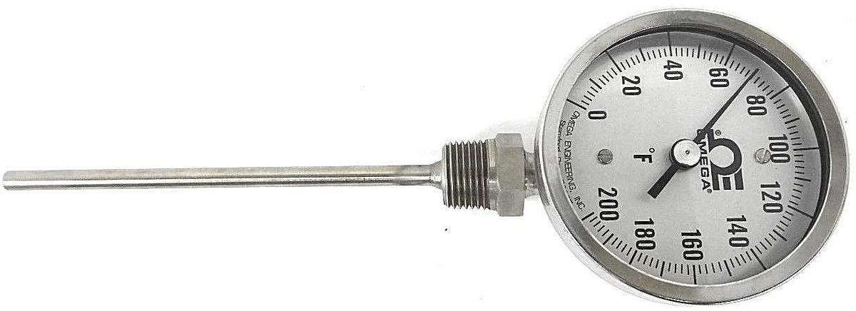 Used NIB OMEGA XR-0-200F-6-1/2 DIALTEMP BI-METAL THERMOMETERS, 0 TO 200F, 6" STEM
