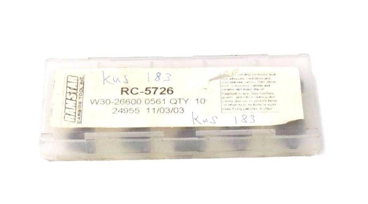10 NEW RAMSTAR RC-5726 CARBIDE INSERTS W30-26600.0561, RC5726