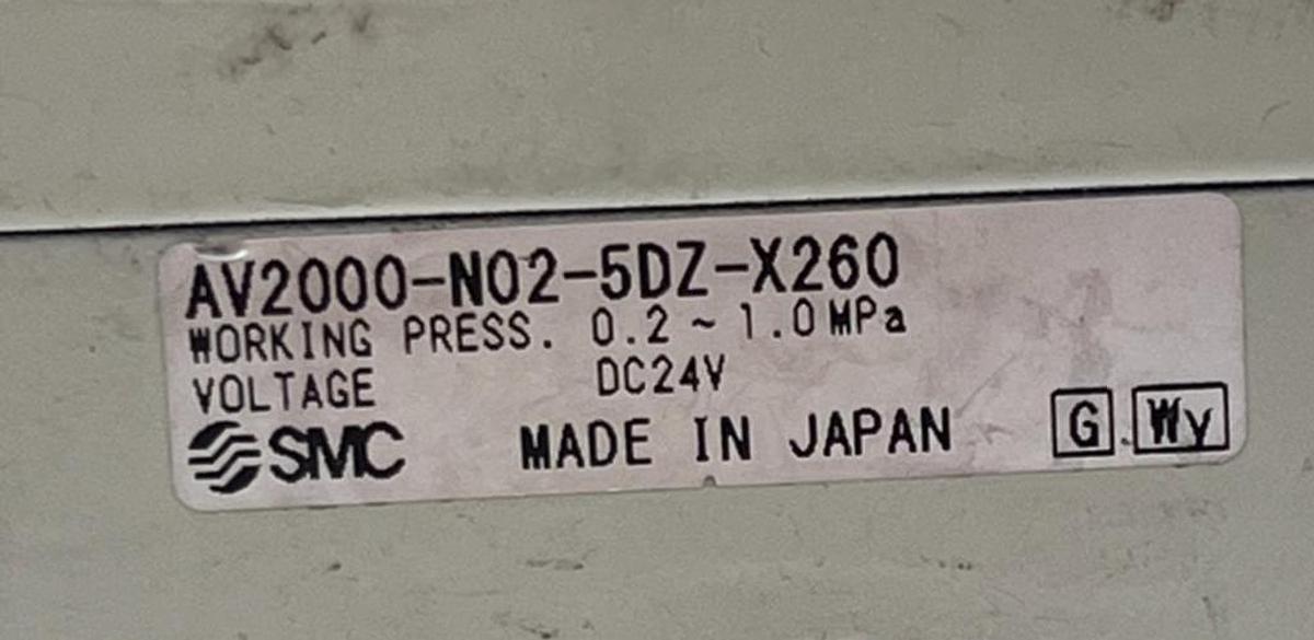 Used SMC AV2000-N02-5DZ-X260 Soft Start-Up Valve 1/4" NPT 24VDC White Body NSNP