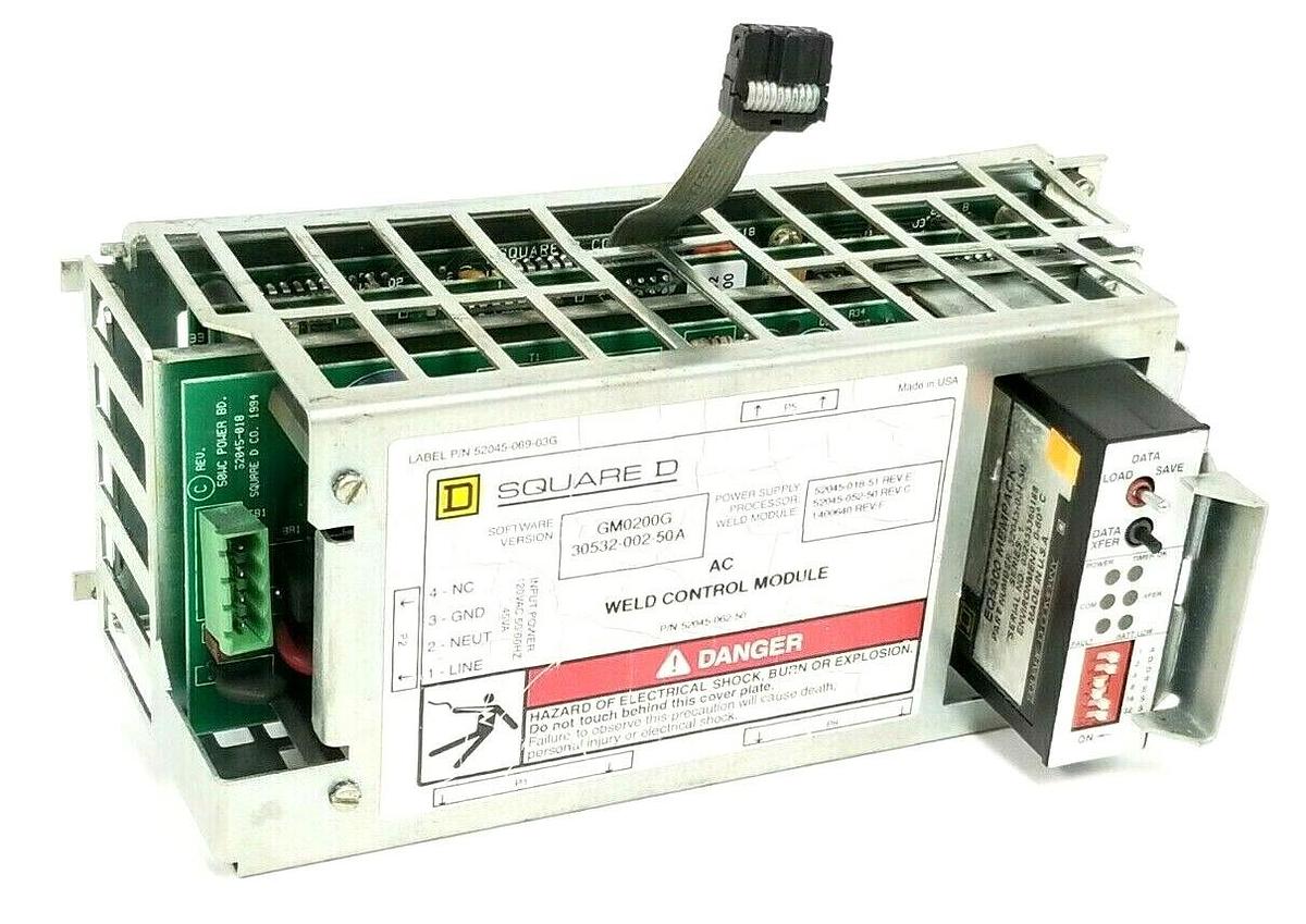 Used SQUARE D 52045-062-50 WELD CONTROL MODULE W/ EQ5300 52045-034-50 MEMPACK GM0200G