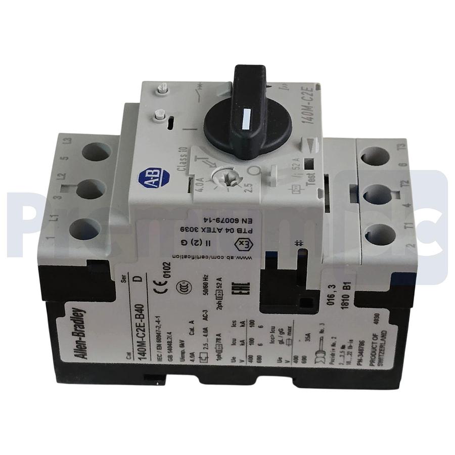 Used Allen Bradley 140M-C2E-B40 /D Motor Protector Circuit Breaker 2.5-4A 3-Pole NEW