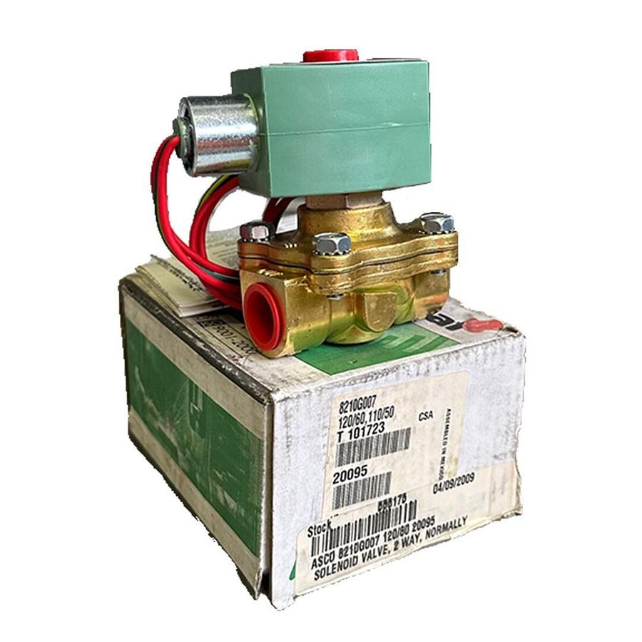 Used NEW ASCO 8210G007 Red-Hat II SOLENOID VALVE 50/60Hz 110/120Vac 2-WAY 17.1W BRASS