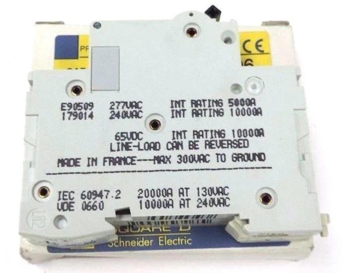Used NIB SQUARE D MG24506 C60N SUPPLEMENTARY PROTECTOR 88101, 1-POLE, 10AMPS