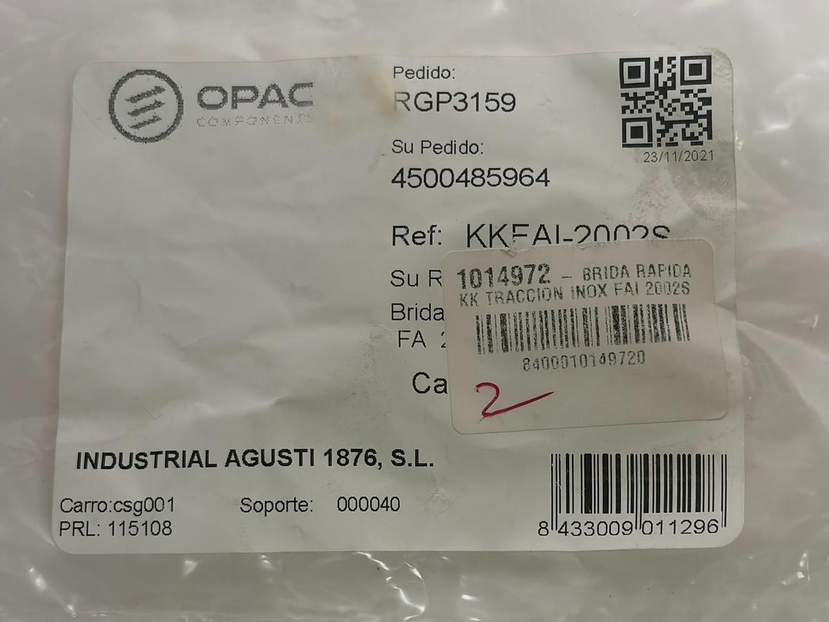 Opac Kakuta KKFAI-2002S Stainless Steel Latch Toggle Clamp 320kg Lot of 2 New