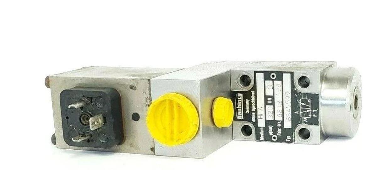 Used HAUHINCO 6545599 HYDRAULIC CONTROL VALVE, MEDIUM: HFA, BAR: 320, DN: 3, FAB 6212