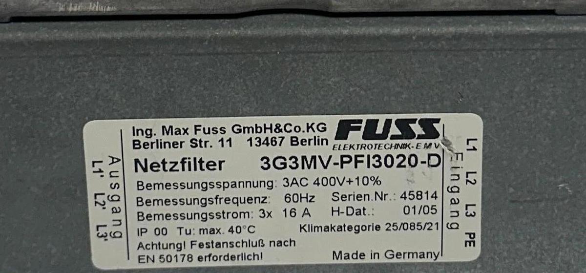 Used OMRON 3G3MV-A4040 / 3G3MVA4040 SYSDRIVE INVERTER W/ 3G3MV-PFI3020-D FILTER USNP