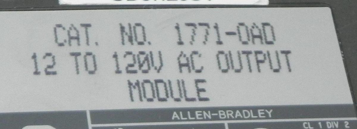 Used ALLEN BRADLEY 1771-OAD OUTPUT MODULE 12 TO 120V USED