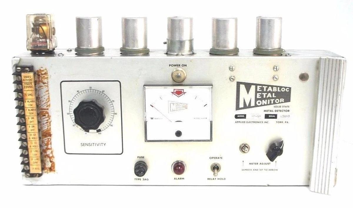 Used METABLOC METAL MONITOR SP-6A SOLID STATE METAL DETECTOR SP6A