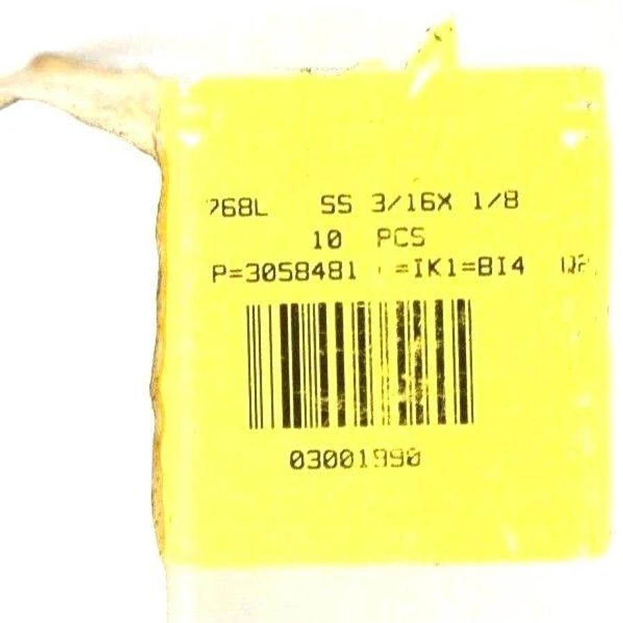LOT OF 4 NEW HAM-LET STAINLESS STEEL LET-LOK COMPRESSION FITTINGS 768L 3/16X1/8