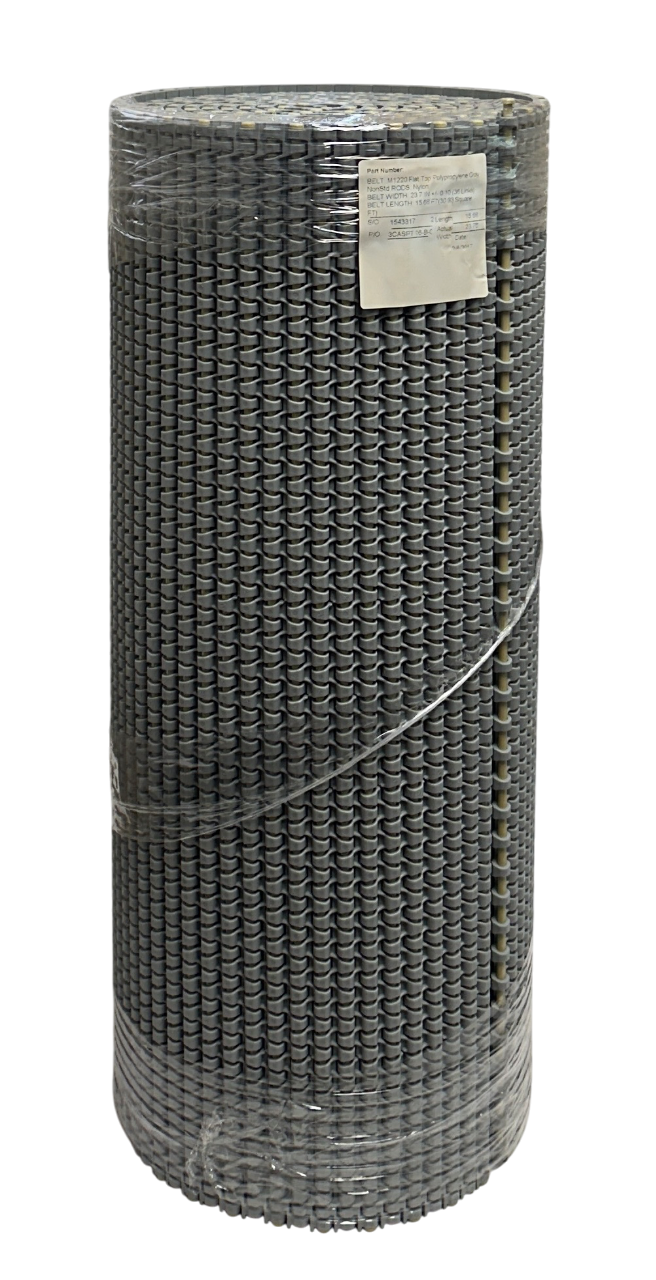Used HABASIT AMERICA M1220 FLAT TOP PP GRAY NYLON RODS L=15.66' W=23.7'' NSMP