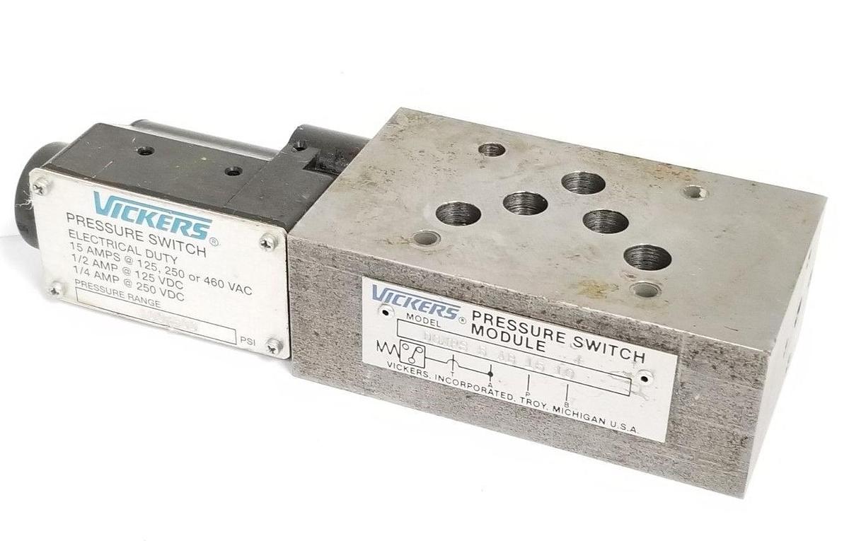 Used VICKERS DGMPS-5-AB-15-10 PRESSURE SWITCH 100-300PSI DGMPS5AB1510