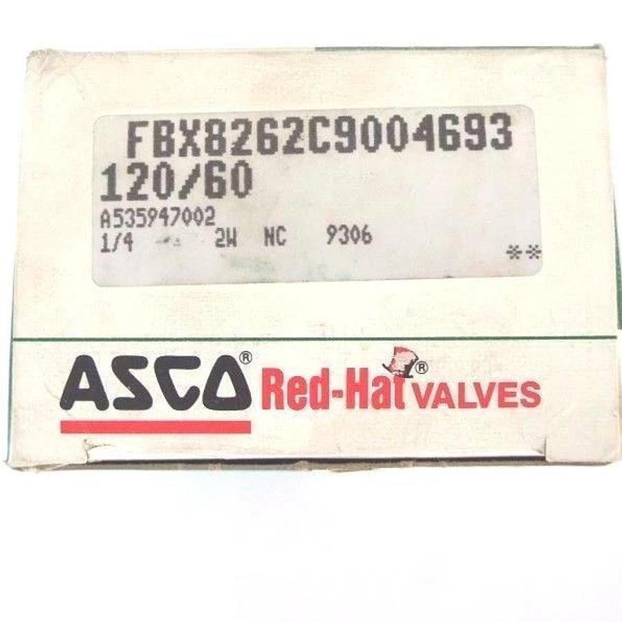 Used NIB ASCO FBX8262C9004693 VALVE 120V, 60HZ, 1/4'' PIPE, 9 WATTS
