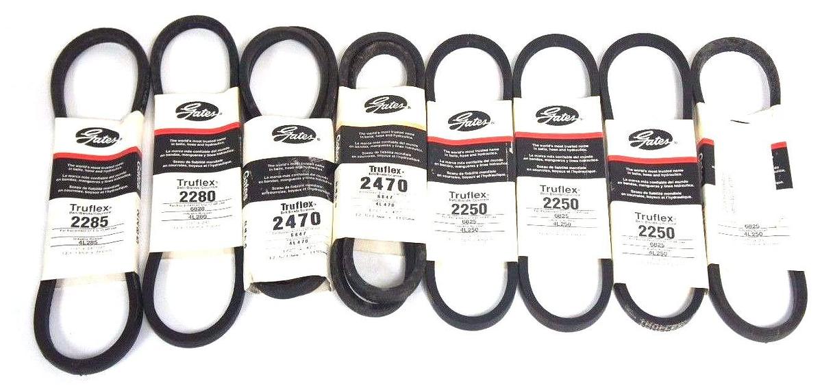 Used LOT OF 8 NEW GATES TRUFLEX V BELTS 4L250 4L285 4L470 4L280