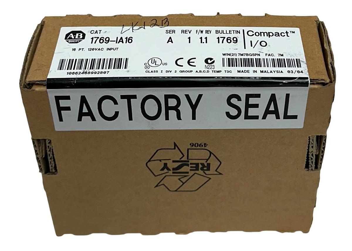 ALLEN BRADLEY 1769-IA16 /A CompactLogix 16-PT INPUT MODULE 120VAC 1769IA16 NSFS