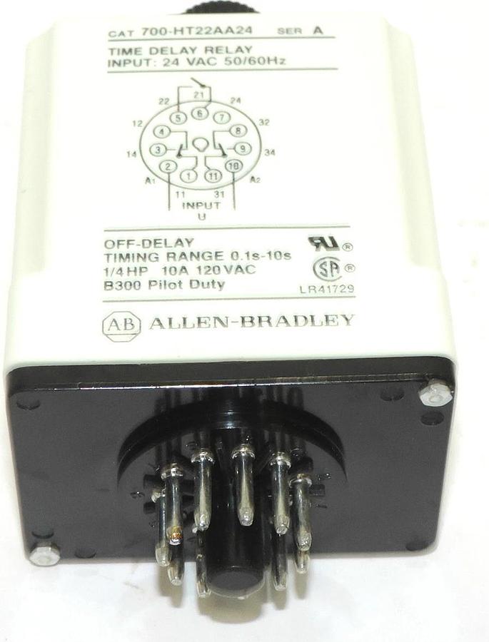 Used NIB ALLEN BRADLEY 700-HT22AA24 TYPE H TIMING RELAY RANGE: 0.1S-10S SER. A