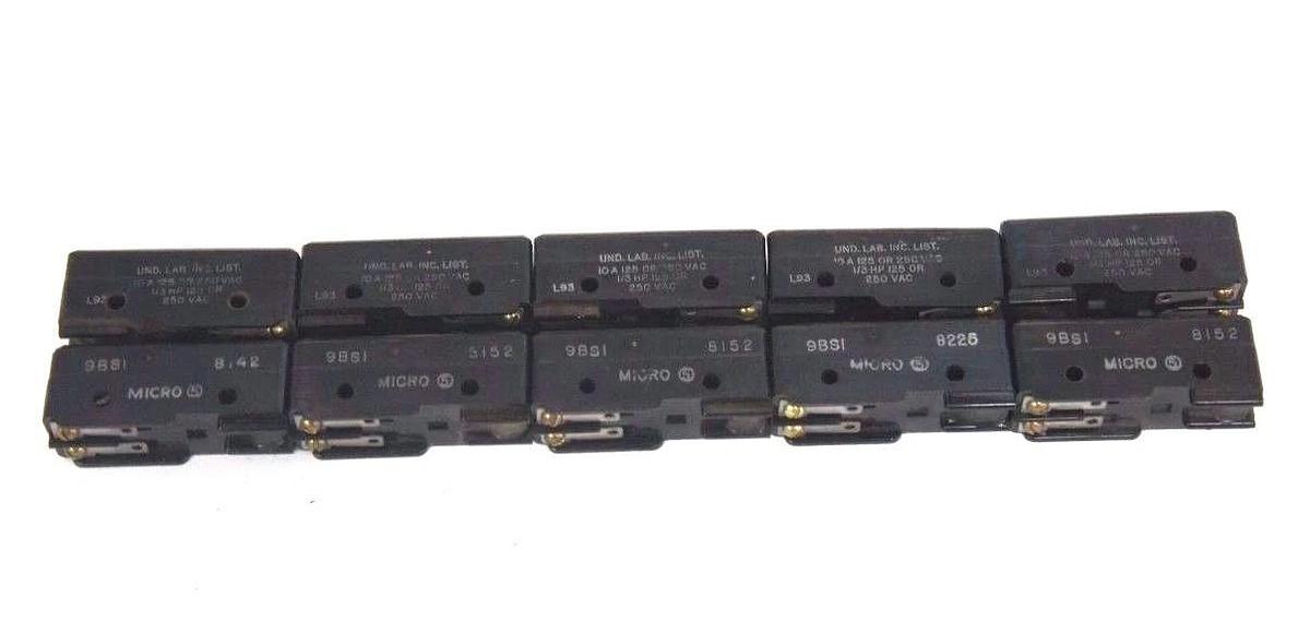 Used LOT OF 10 HONEYWELL MICROSWITCH 9BS1 LIMIT SWITCHES