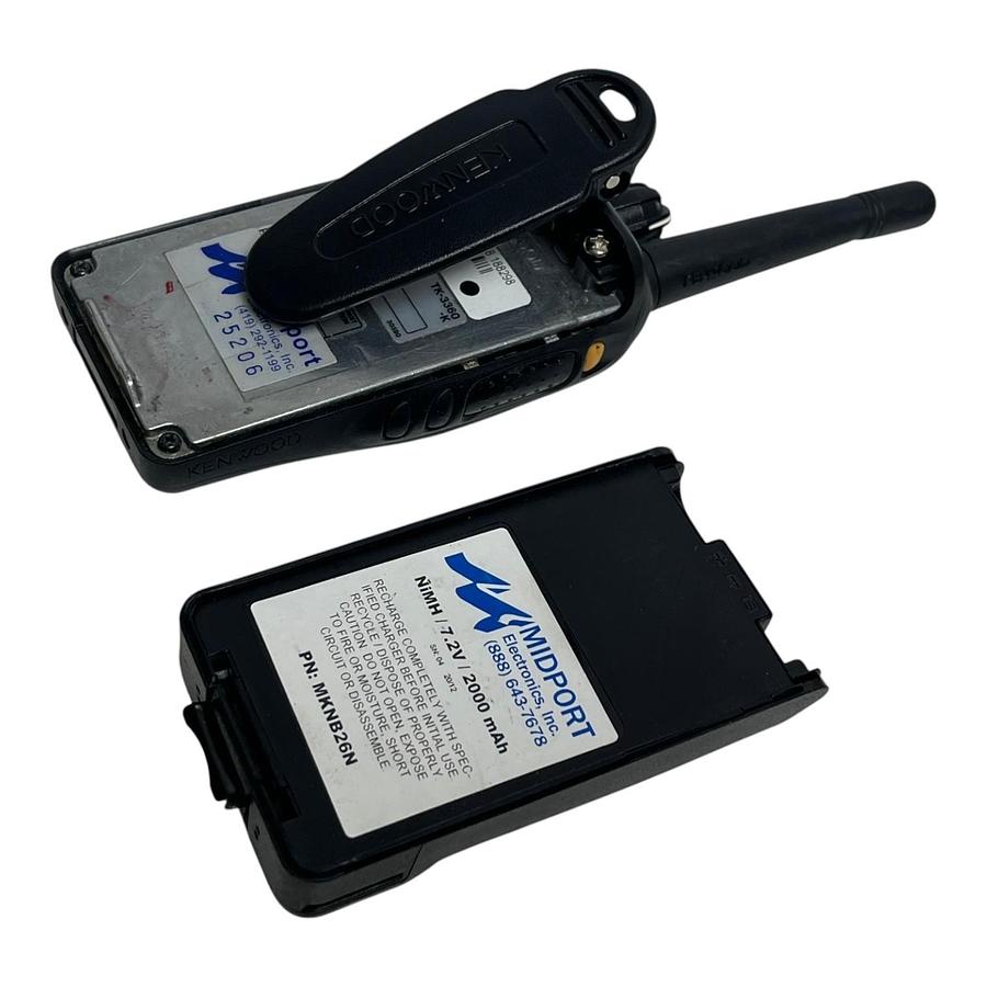 Used Kenwood TK-3360-K UHF Radio KSC-25LS Charger Midport MKNB26 Battery Set