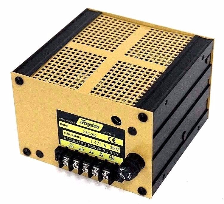 Used NEW ACOPIAN B8G200 POWER SUPPLY 1-1/2A, 250V FUSE RATING
