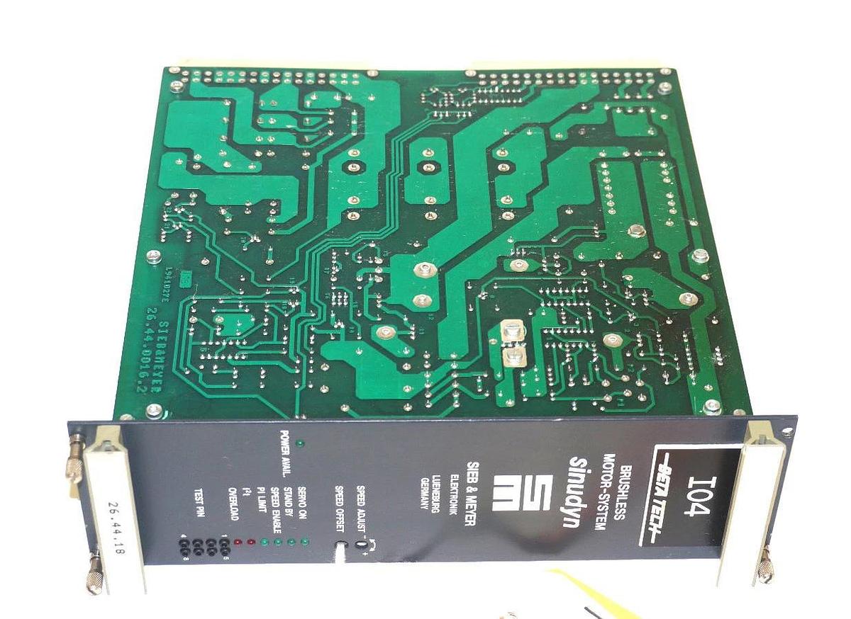 Refurbished SINUDYN SIEB & MEYER 26.44.0007.4 BRUSHLESS MOTOR SYSTEM 26.44.0016.2 REV. 3