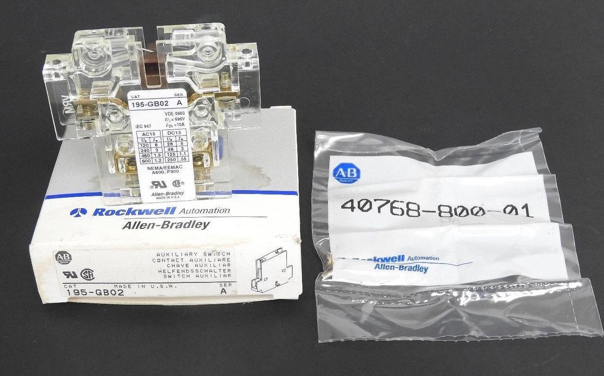 Used NIB ALLEN BRADLEY 195-GB02 AUXILIARY SWITCH 195GB02 SER. A