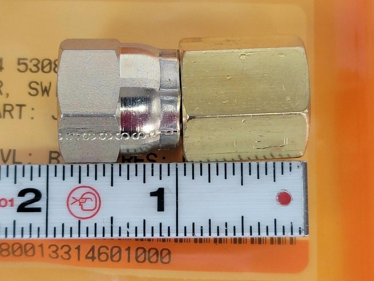 Used LOT OF 6 NEW SSP JS8FC-B CONNECTORS SWIVEL NUT, FEMALE BRASS JS8FCB