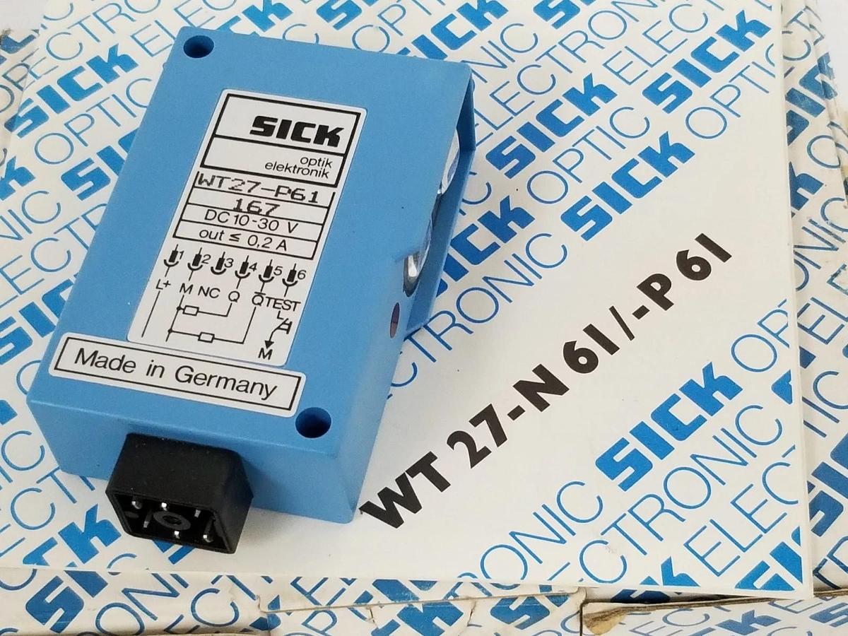 Used NIB SICK OPTIC WT27-P61-167 PHOTOELECTRIC SENSOR 10-30VDC 1005803 WT27P61167