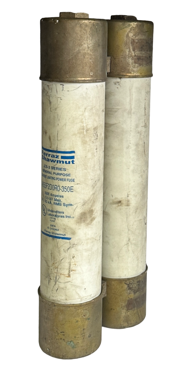 Used FERRAZ SHAWMUT A055F2D0R0-350E / A055F2D0R0350E CS-3 SERIES LIMITING POWER FUSE