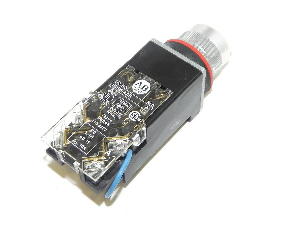 Used NIB ALLEN BRADLEY 800MR-QTL24WK SMALL ROUND PILOT LIGHT SER. D 24V WHITE LED