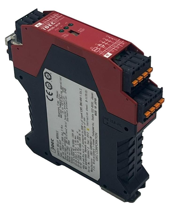 Used IDEC HR2S-301P Safety Relay Module 24VDC Dual Channel 3 N.O. Safety Outputs HR2S